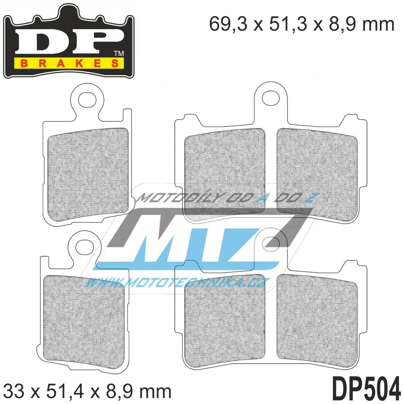 Obrázek produktu Destičky brzdové DP504 - DP BRAKES směs Premium Sinter OEM (balení 4 ks) DP504