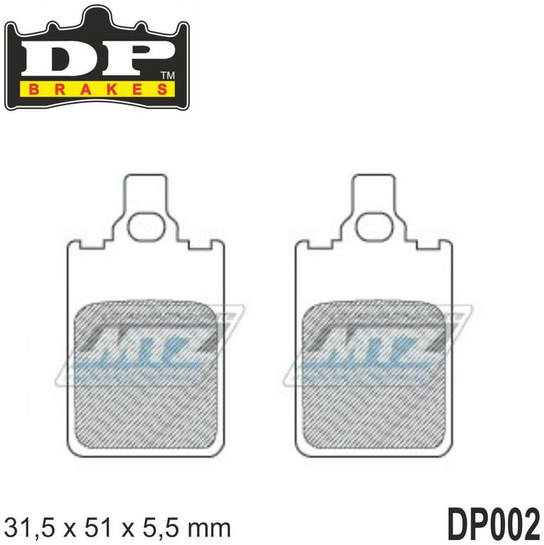 Obrázek produktu Destičky brzdové DP002 - DP Brakes směs Premium OEM Sinter (odp002) DP002