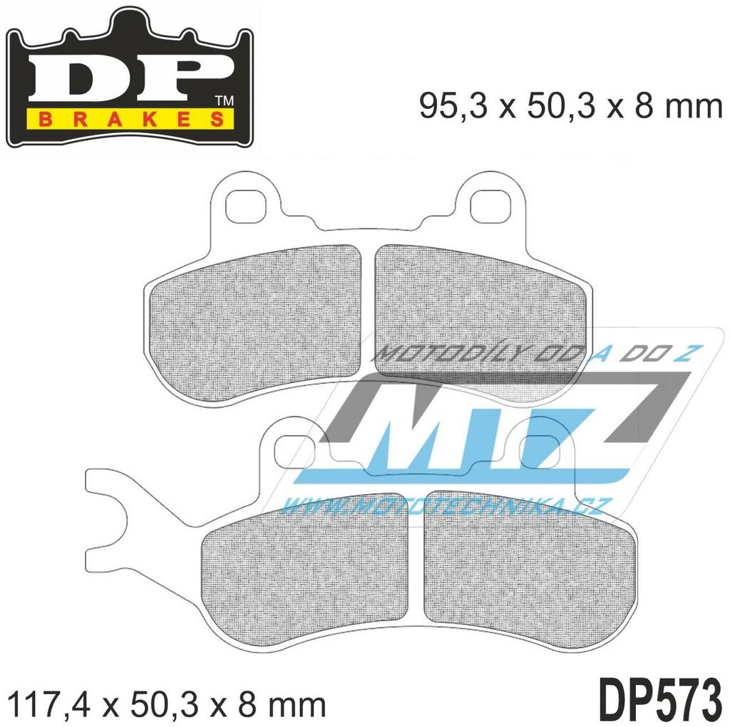 Obrázek produktu BRZDOVÉ DESTIČKY SLINUTÉ DP573 DP573