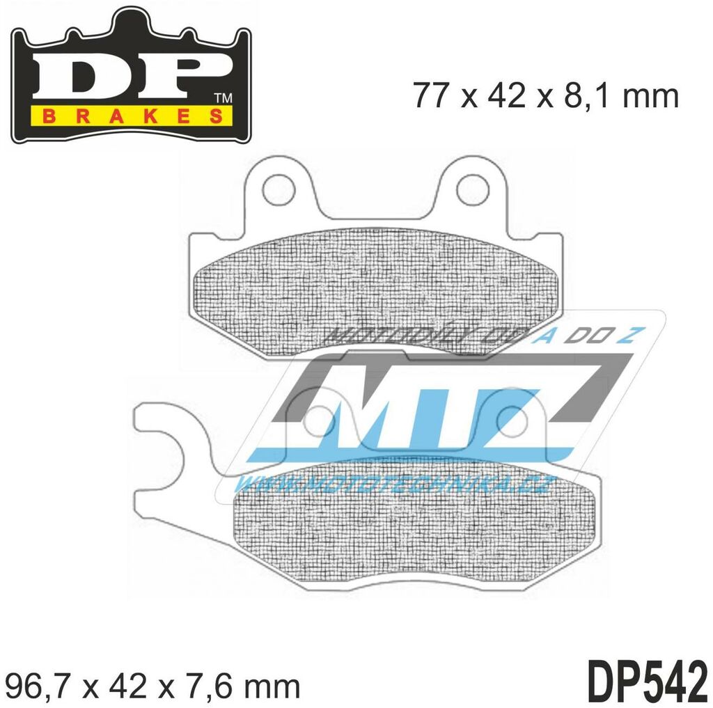 Obrázek produktu BRZDOVÉ DESTIČKY SLINUTÉ DP542 DP542