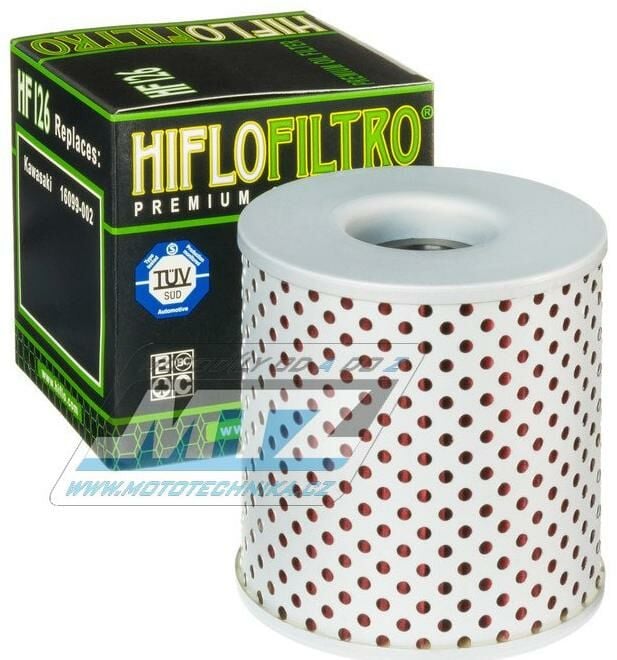 Obrázek produktu Filtr olejový HF126 (HifloFiltro) - Kawasaki Z750D + Z750 + Z900Z + KZ1000 + KZ1000B + KZ1000C + KZ1000D + KZ1000E + Z1000 + KZ1300A + KZ1300B + ZN1300A Voyager (hf126) HF126