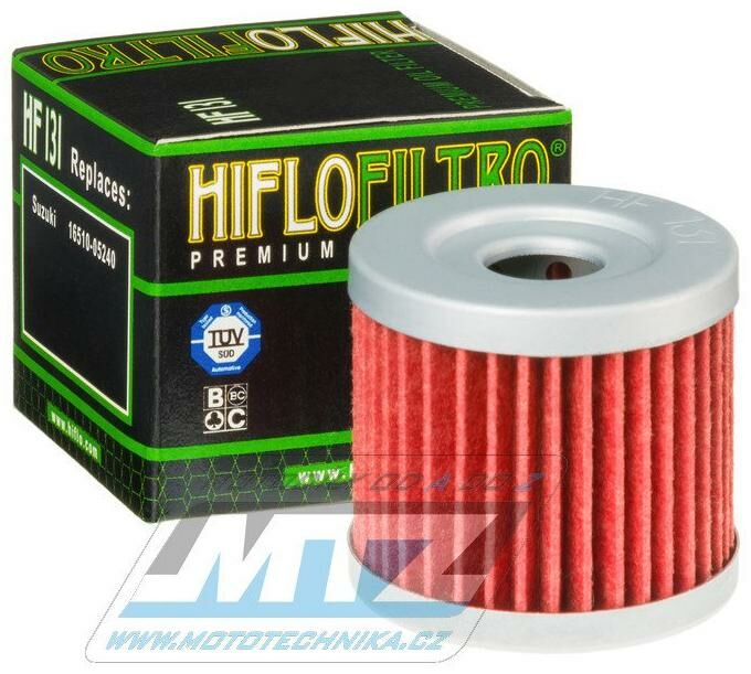 Obrázek produktu Filtr olejový HF131 (HifloFiltro) - Suzuki DR125+GN125+DR100 + GS125+SP100+SP125+CS125 Roadie + GZ125 Marauder + UC125+UC150 Epicuro+UH125 Burgman + UE125+UX125 + UH200 Burgman + AN125+AN150 + AN400 B HF131