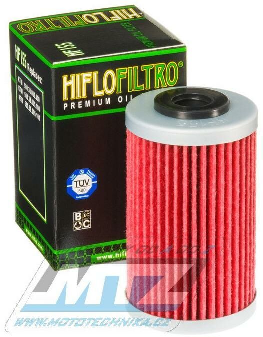 Obrázek produktu Filtr olejový HF155 (HifloFiltro) - Betamotor 250RR Enduro+400RR Enduro+450RR+525RR Enduro + Husaberg FC450+FE550+FS650 + Husqvarna 401+701 + Polaris 450 Outlaw + KTM 125 Duke+250 Duke+390RC+400EXC Ra HF155