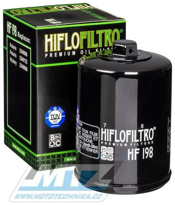 Obrázek produktu Filtr olejový HF198 (HifloFiltro) - Polaris 500 Ace + 700 Sportsman + 800 Sportsman + 900 Ace + 500 Ranger + 570 Ranger + 700 Ranger + 800 Ranger + 900 Ranger + 1000 RZR + Victory Hammer+ Kingpin+Vega HF198