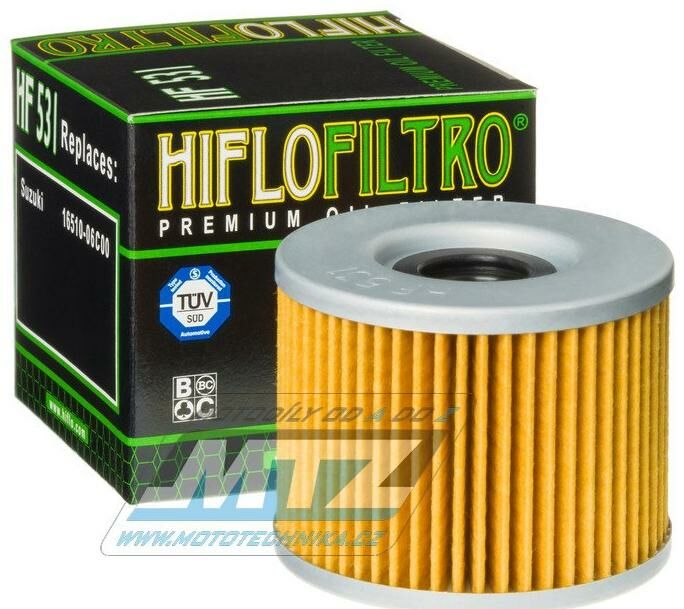 Obrázek produktu Filtr olejový HF531 (HifloFiltro) - Suzuki GSF250 Bandit + GSX250 Cobra + GSX250 Katana (hf531) HF531