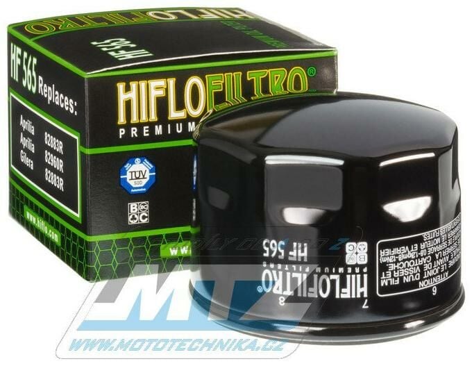 Obrázek produktu Filtr olejový HF565 (HifloFiltro) - Aprilia SL750 Shiver+SMV750 Dorsoduro+850 Mana+1200 Dorsoduro+1200 Caponord+850 SRV + Gilera 800 GP + Moto Guzzi 1400 California HF565