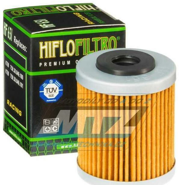 Obrázek produktu Filtr olejový HF651 (HifloFiltro) - Husqvarna 701 Enduro + 701 Supermoto + 701 Vitpilen + KTM 690 Duke + 690 Duke R + 690 Enduro R + 690 Rally Factory Replica + KTM 690SMC R HF651