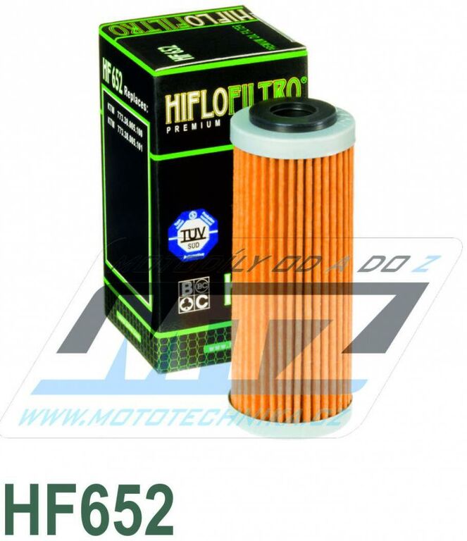 Obrázek produktu Filtr olejový HF652 (HifloFiltro) - KTM EXCF+SXF+XCF + Husaberg FE250+FE350 + Husqvarna FE250+FE350+FE450+FE501 + FC250+FC350+FC450 + Gas-Gas XCF+EXF / 21 HF652