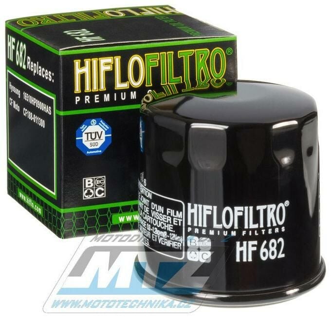 Obrázek produktu Filtr olejový HF682 (HifloFiltro) - CF Moto 510+530+X5+X6 + Goes 450+520+525+625+725 + Hyosung TE450 + Quadzilla+New Force+Hunter+Linhai+Apache + Journeyman Gladiator + taiwanské a čínské čtyřkolky HF682