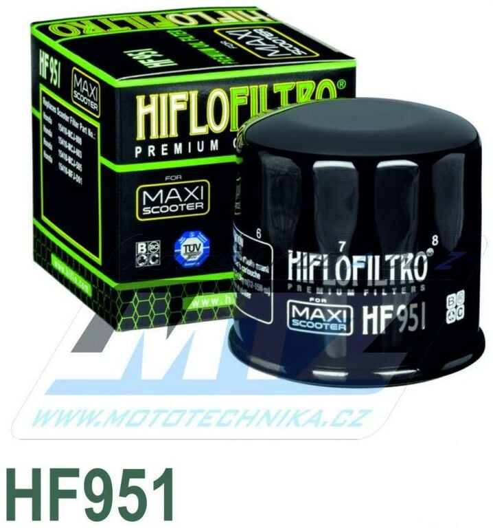 Obrázek produktu Filtr olejový HF951 (HifloFiltro) - Honda NSS300 Forza + SH300i + FSC400 + FSC600 + Yamaha XP530A TMAX + XP530E-A TMAX + XP530D-A TMAX DX ABS (olejovy-filtr-hf951) HF951