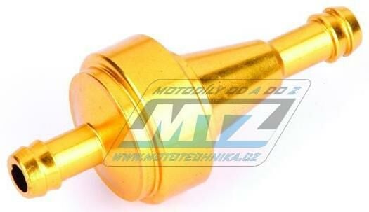 Obrázek produktu Filtr palivový/benzínový - průměr 5/16&quot; (8mm) - hliníkové tělo - barva zlatý 149-015G