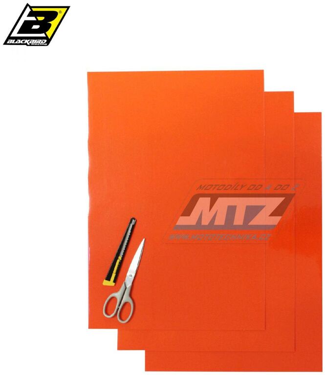 Obrázek produktu Fólie silnostěnná barevná - oranžová (balení 3 archy) BB5051-90