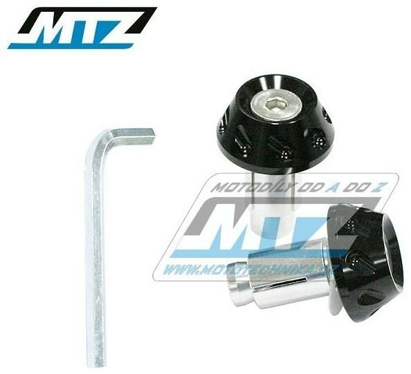 Obrázek produktu Koncovky/závaží řidítek 2IN1 - černé (pro vnitřní průměr řidítek ¤13/¤17mm) 23-12002