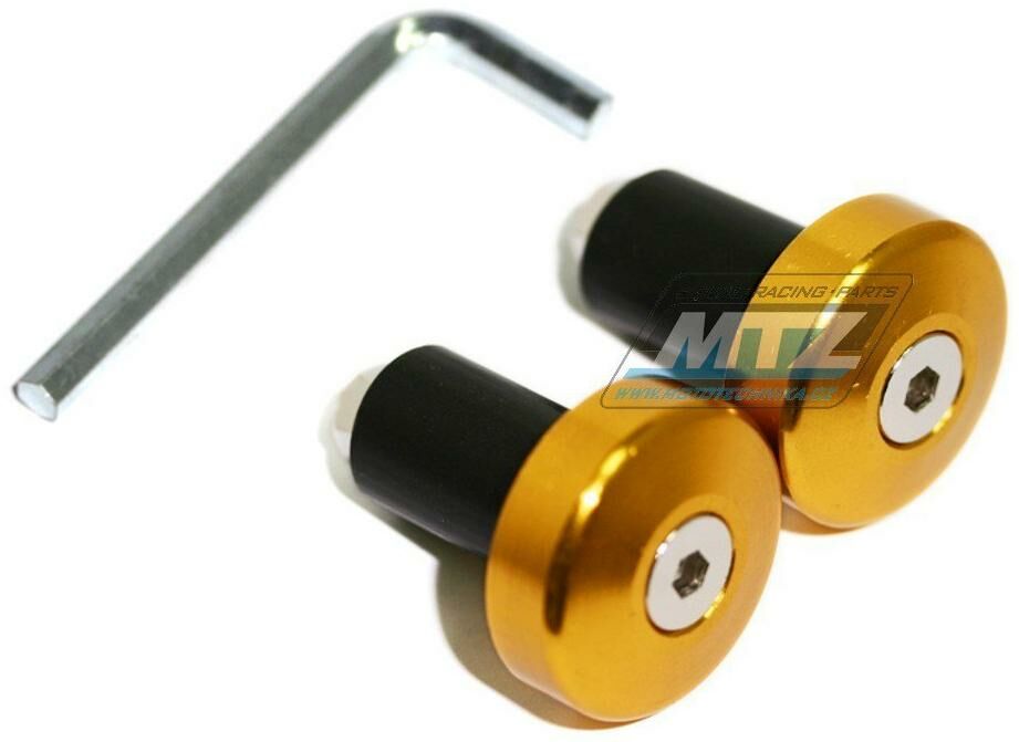 Obrázek produktu Koncovky/závaží řidítek Alloy - zlaté (pro vnitřní průměr řidítek ¤13mm) 23-01511A