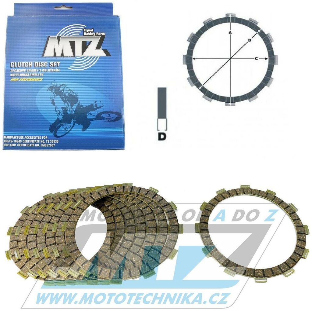 Obrázek produktu Lamely spojkové třecí (s obložením) MTZ 88G-D5643-8 - Gas-Gas EC200+EC250+EC300+EC450F+FSR450+SMR450 + Pampera 400+450 + Ranger + Sherco SE250+SE300+SEF450+SEF500 88G-D5643-8