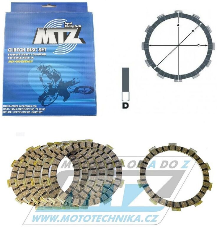 Obrázek produktu Lamely spojkové třecí (s obložením) MTZ 887-D2335-7 - Yamaha YZ80+YZ85 / 95-24 + DT125R+DT125X 887-D2335-7