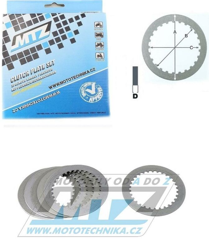 Obrázek produktu Lamely spojkové plechové (meziplechy) MTZ 883-P030-6 - Kawasaki KX80+KX100 / 89-97 883-P030-6