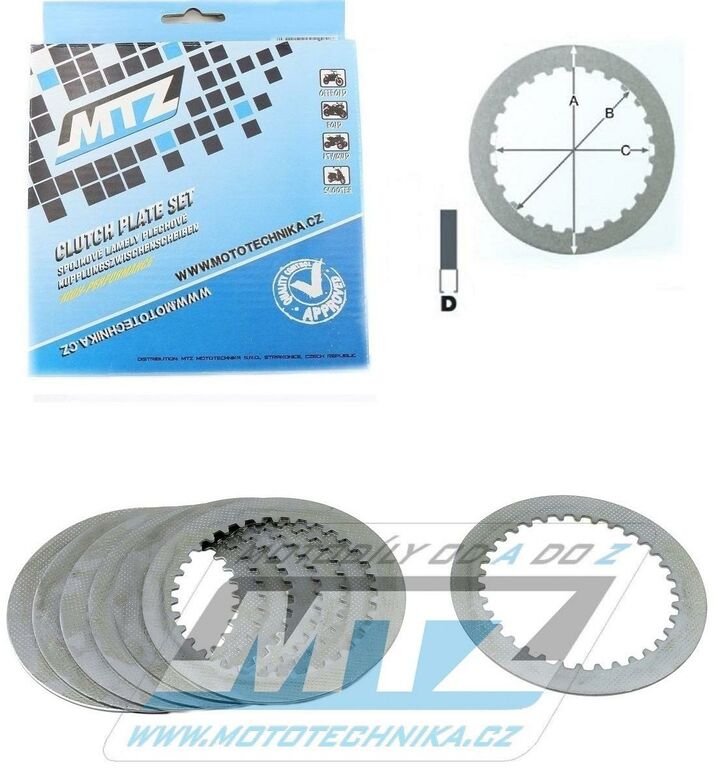 Obrázek produktu Lamely spojkové plechové (meziplechy) MTZ 885-P074-7 - Kawasaki KXF250 / 04-20 + Suzuki RMZ250 / 04-22 + Yamaha WRF250 / 20-22 + YZF250 / 19-22 + YZFX250 / 20-22 885-P074-7
