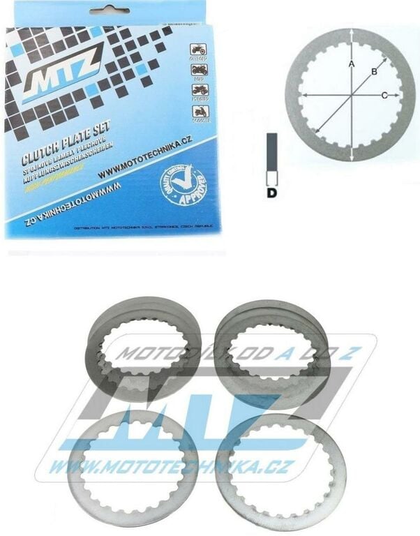 Obrázek produktu Lamely spojkové plechové (meziplechy) MTZ 888-P111A-8 - KTM 250EXC+400EXC+450EXC+525EXC Racing+520EXC+450SMR+525SMR+560SMR+450SX+520SX+525SX + 450XC ATV+525XC ATV + Beta RR250+RR400+RR450+RR525 Enduro 888-P111A-8