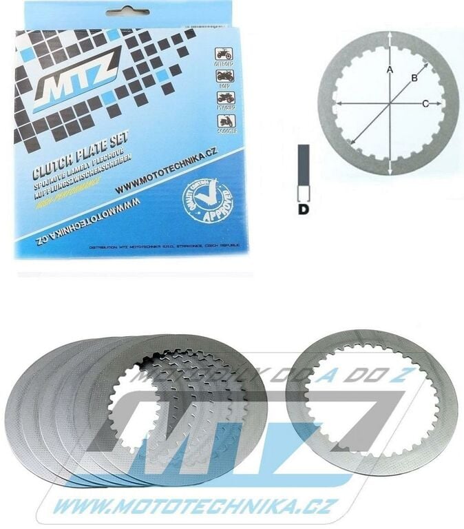 Obrázek produktu Lamely spojkové plechové (meziplechy) MTZ 885-P078-7 - Suzuki DR650SE,SEU + DR750S,SU Big + DR800S,SU Big + XF650 Freewind 885-P078-7