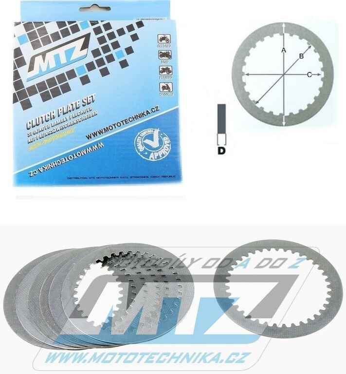 Obrázek produktu Lamely spojkové plechové (meziplechy) MTZ 885-P035-7 - Suzuki DRZ400+LTZ400 QuadSport + Kawasaki KX250+KDX250+KFX450R+KLX400R+KLX450R+KX450F+KX500 885-P035-7