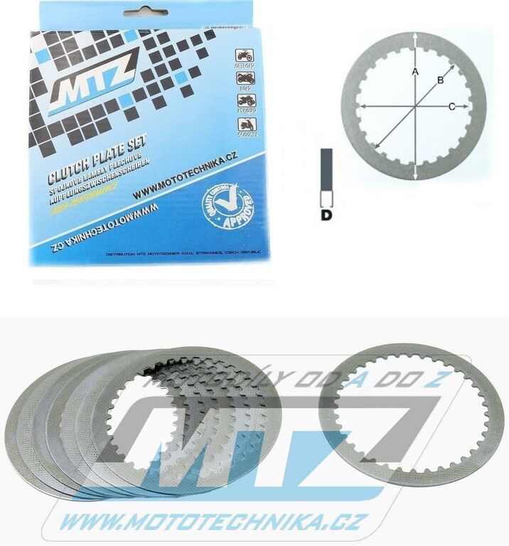 Obrázek produktu Lamely spojkové plechové (meziplechy) MTZ 885-P036-8 - Suzuki RM250+RM250X+RM500+GS750D + Sherco SEF450+SEF510+SE4.5+SE5.1 885-P036-8