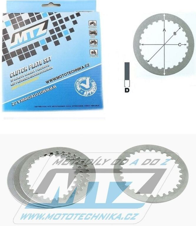 Obrázek produktu Lamely spojkové plechové (meziplechy) MTZ 885-P039-4 - Suzuki RM80 + RM85 + DR125S + DR125SE 885-P039-4