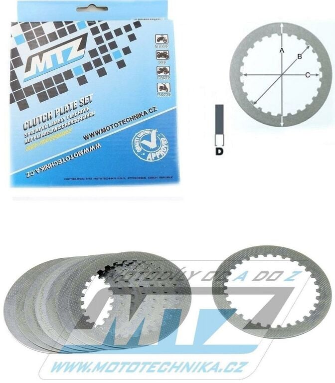 Obrázek produktu Lamely spojkové plechové (meziplechy) MTZ 887-P099-8 - Yamaha YZF250+YZF250X+WRF250 + Gas Gas EC250F+EC300F 887-P099-8