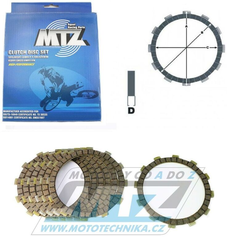 Obrázek produktu Lamely spojkové třecí (s obložením) MTZ 883-D4424-7 - Kawasaki GPZ400R+Z400F+Z400J+EN450+EN500+ER5005 Twister+GPZ500S+KLE500+ZZR500(AT)+GPZ550+GPZ550Uni Trak+Z550+Z550F+Z550GT+ZR550 Zephyr+GPX600R+GPZ 883-D4424-7