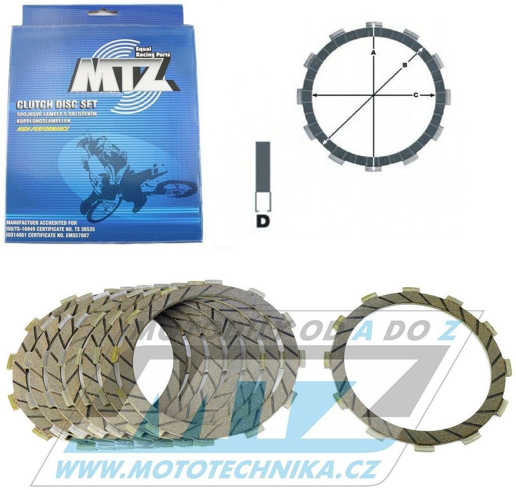 Obrázek produktu Lamely spojkové třecí (s obložením) MTZ 885-D3401-8 - Suzuki RM125 / 92-01 + TM MX250Fi+EN250Fi 885-D3401-8