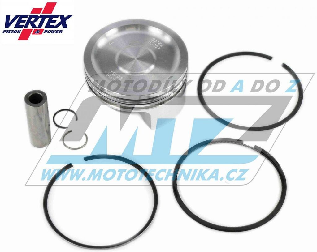Obrázek produktu Pístní sada Piaggio Beverly X9 / 97-09 + Aprilia Atlantic 250cc+Scarabeo 250cc / 03-06 + Vespa - rozměr 72,25mm  (Vertex 23214025) 01.V23214025