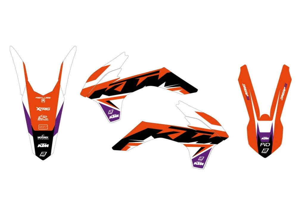 Obrázek produktu Polepy na motocykl (sada polepů Dream) KTM EXC+EXCF / 14-16 + SX+SXF / 13-15 - typ polepů Dream4 BB2538AB