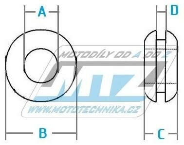 Obrázek produktu Průchodka pryžová průměr 10mm (sada 2ks) 14-PRUNBR-010
