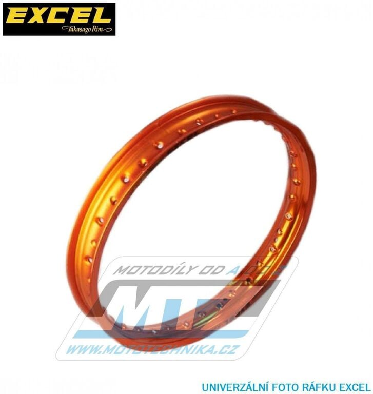 Obrázek produktu Ráfek motocyklový 2,15x18" 36H (předvrtaný / 36otvorů) Excel Takasago - oranžový - KTM+Husaberg (excel-oranz) EXFEO422-07