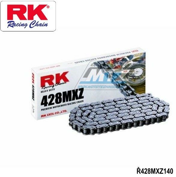 Obrázek produktu Řetěz RK 428 MXZ (140čl) - netěsněný/ bezkroužkový Ř428MXZ140