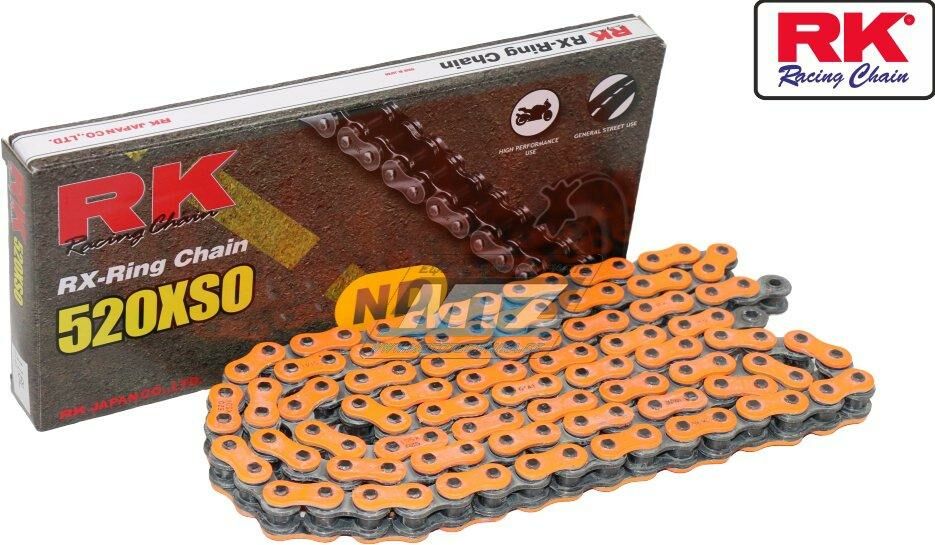 Obrázek produktu Řetěz RK 520 XSO-Z1 (118čl) - těsněný/ x kroužkový (oranžový) Ř520XSO118ND