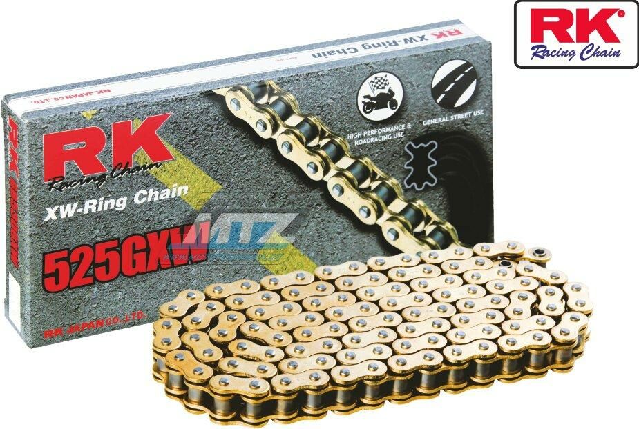 Obrázek produktu Řetěz RK 525 GXW (112čl) - těsněný/ x kroužkový (zlatý) Ř525GXW112GB
