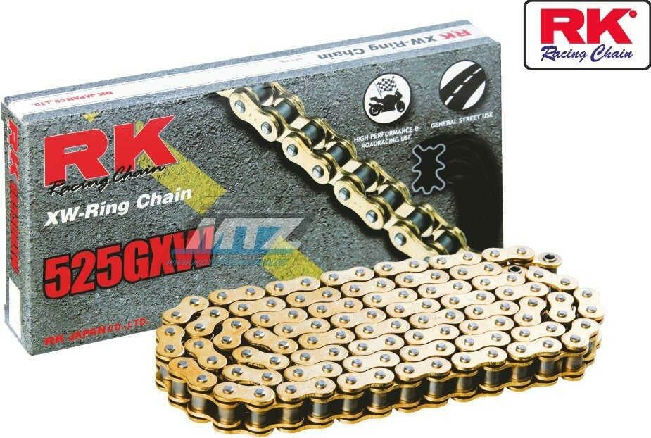 Obrázek produktu Řetěz RK 525 GXW (118čl) - těsněný/ x kroužkový (zlatý) Ř525GXW118GB