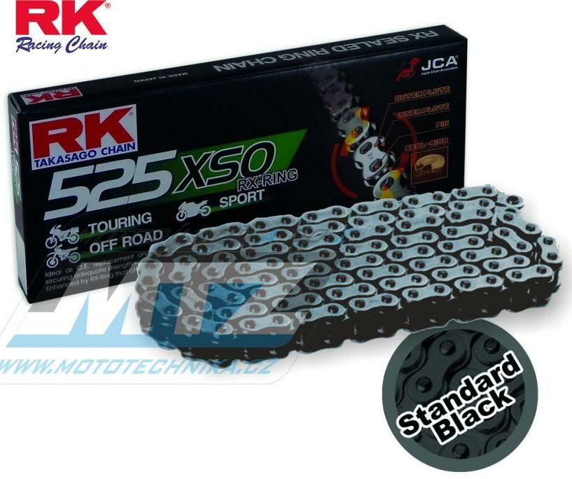 Obrázek produktu Řetěz RK 525 XSO (120čl) - těsněný/ x kroužkový (černý) Ř525XSO120BP