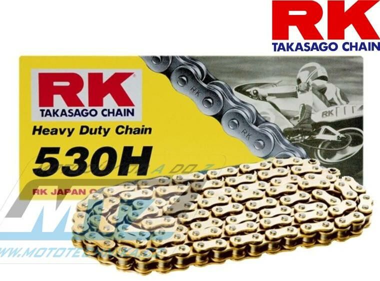 Obrázek produktu Řetěz RK 530 H (120čl) - netěsněný/ bezkroužkový (zlatý) Ř530H120GB