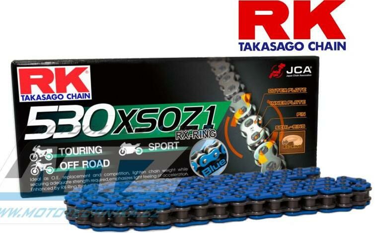 Obrázek produktu Řetěz RK 530 XSO (114čl) - těsněný/ x kroužkový (modrý) Ř530XSO114NB