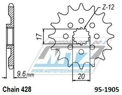 Obrázek produktu Kolečko řetězové (pastorek) 1905-13zubů MTZ - KTM 85SX / 18-23 + Husqvarna TC85 / 18-23 + Gas-Gas MC85 95-1905-13