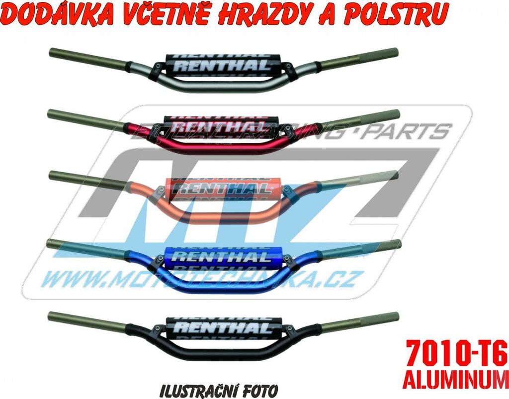 Obrázek produktu Řidítka Renthal 99701 TwinWall (1 1/8” = 28,6 mm) - stříbrné/titanové RE99701-10