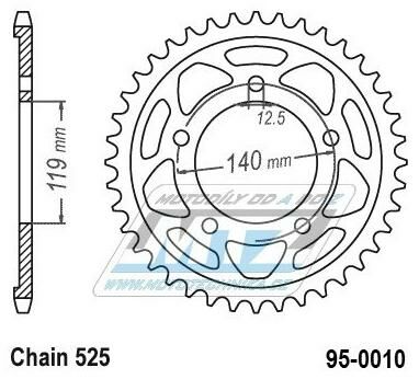 Obrázek produktu Rozeta ocelová (převodník) 0010-43zubů MTZ - BMW F750GS+F850GS+F900R+F900XR / 18-20 + S1000RR / 19-20 95-0010-43