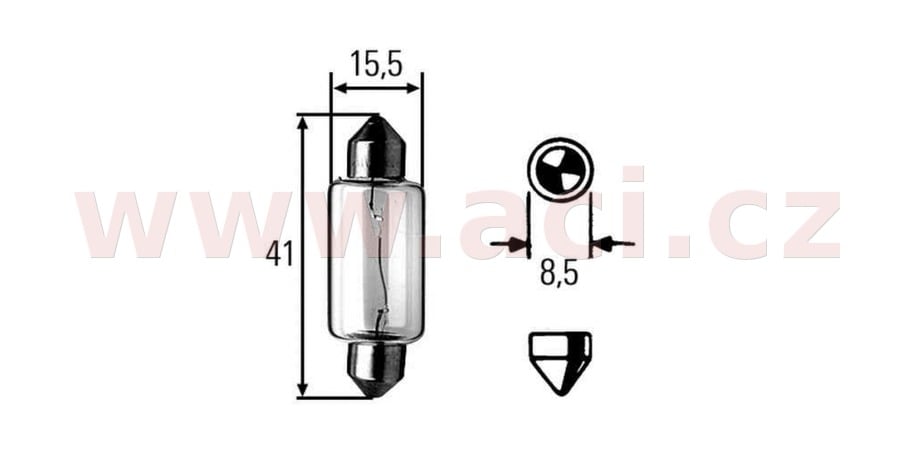 Obrázek produktu žárovka C21W 12V (patice SV 8,5) HELLA (sada 10 ks) 8GM 002 091-181
