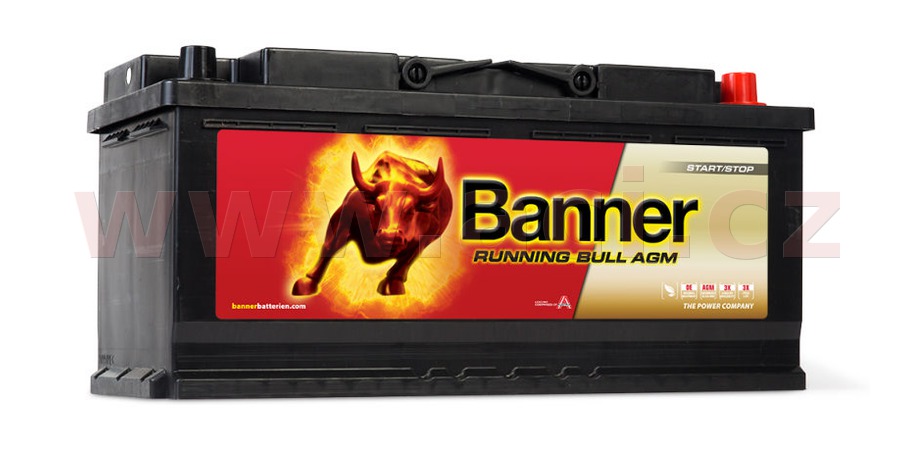Obrázek produktu 105Ah baterie, 950A, pravá BANNER Running Bull AGM 394x175x190 AGM60501