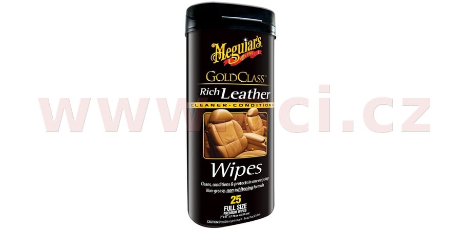 Obrázek produktu MEGUIARS Gold Class Rich Leather Cleaner Wipes - ubrousky k vyčištění a ošetření kůže 25 ks G10900