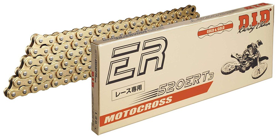 Obrázek produktu řetěz 520ERT2, D.I.D. - Japonsko (barva zlatá, 106 článků vč. spojky ZJ) 520ERT2-106GG-ZJ