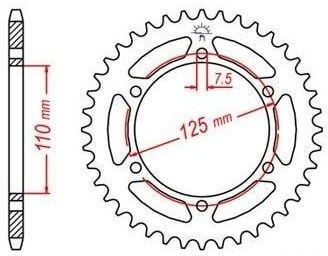 Obrázek produktu ocelová rozeta pro sekundární řetězy typu 520, JT - Anglie (40 zubů) JTR13.40