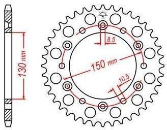 Obrázek produktu ocelová rozeta pro sekundární řetězy typu 520, JT - Anglie (48 zubů) JTR251/2.48